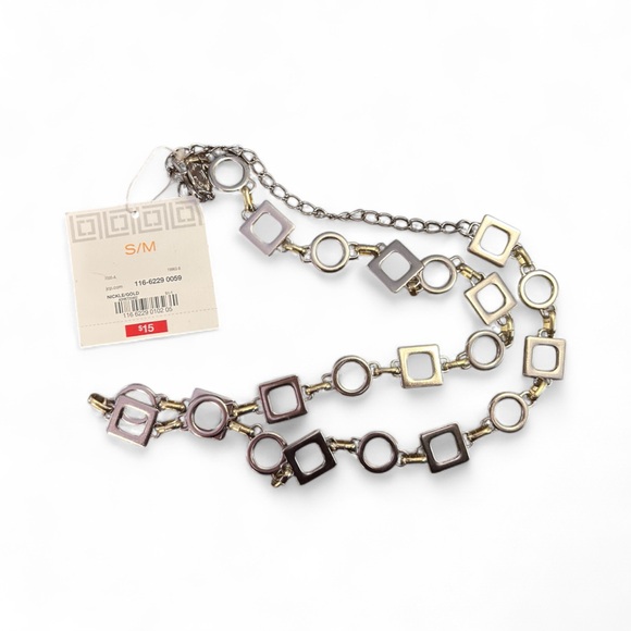 Liz Claiborne Accessories - Liz Claiborne Geometric Silver and Gold Belt